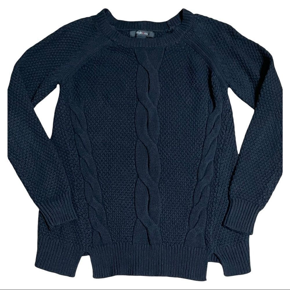 Style & Co Black Knit Button Back Sweater XSMALL - Picture 2 of 12